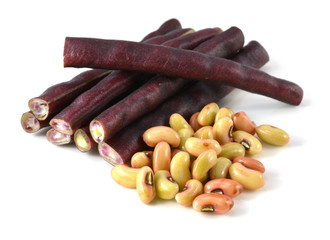 red beans on the white background.