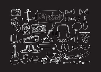 Hipster style icons set for retro design