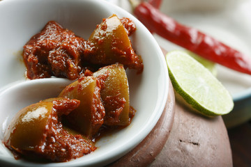 Hot Lemon Pickle - A popular spicy Indian Pickle made of Lemon o