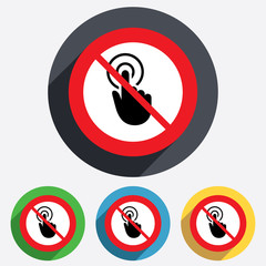 Do not touch. Hand cursor sign icon.
