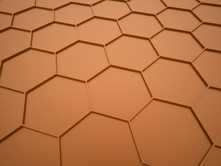 Orange hexagonal background