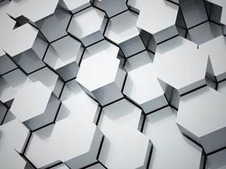 Abstract hexagonal tubes background
