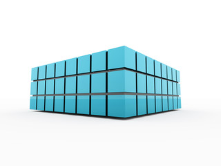 Blue cubes concept isolated on white