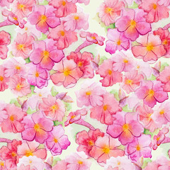 pink watercolour flower seamless pattern