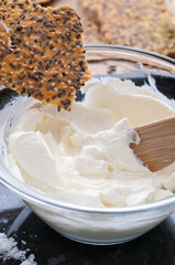 Yogurt Cheese And Gluten Free Crispbread