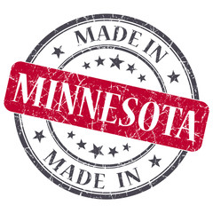 made in Minnesota red round grunge isolated stamp