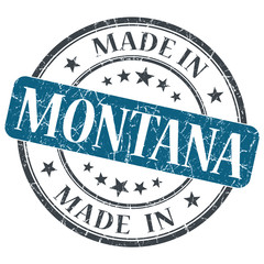 made in Montana blue round grunge isolated stamp