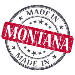 made in Montana red round grunge isolated stamp