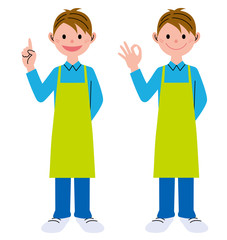 男性　エプロン　OK