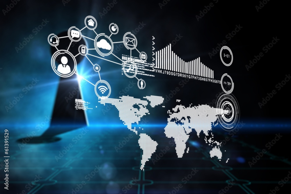 Poster Composite image of technology interface