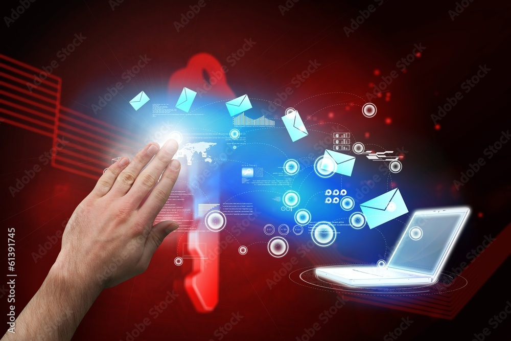 Poster composite image of hand presenting