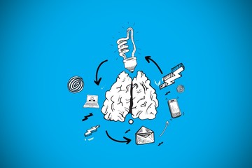 Composite image of idea flowchart doodle