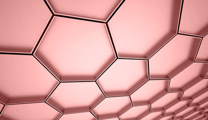 Red abstract hexagonal cell background