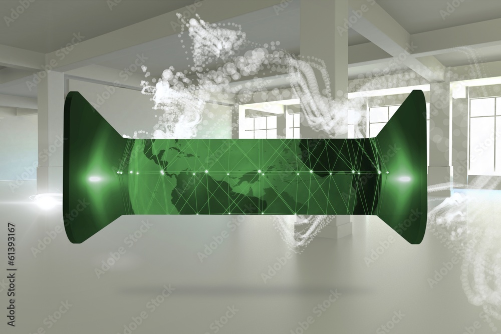 Poster composite image of green earth on abstract screen