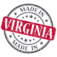 made in Virginia red round grunge isolated stamp