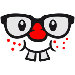 Lustig Freak Nerd Geek Comic Gesicht