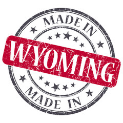 made in Wyoming red round grunge isolated stamp