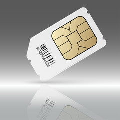 Phone sim card with reflection