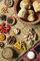 Fototapeta premium Ingredient mixture is a combination of spices, herbs