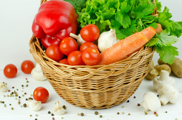 Basket of Various Vegetables