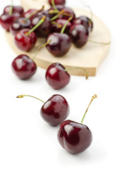 Fresh cherries, isolated on white background