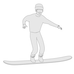 cartoon image of snowboarder man