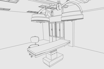 cartoon image of surgery room