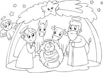 Nativity: Mary Joseph and Jesus
