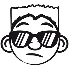 Cooler Kerl Sonnenbrille Gesicht Smiley