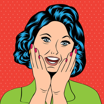 Pop Art Illustration Of A Laughing Woman