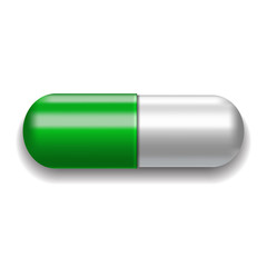 Green and white pill