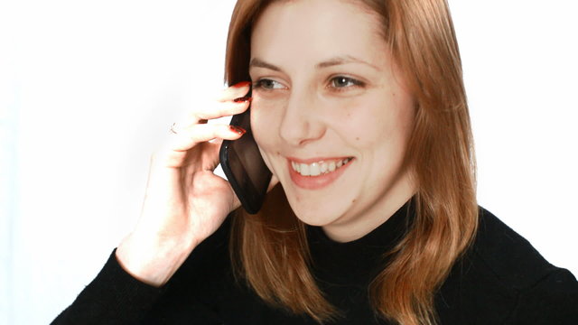 beautiful girl talking on the phone fun