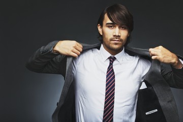 Businessman getting ready of work