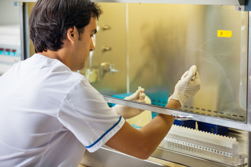 Technician Experimenting In Laboratory