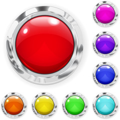 Set of big multicolored glass buttons