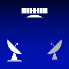 Satellite icon on the blue sky