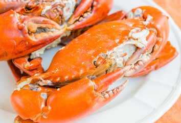 Grilled Crab on white plate