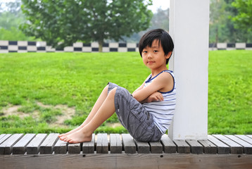 Confident Chinese boy