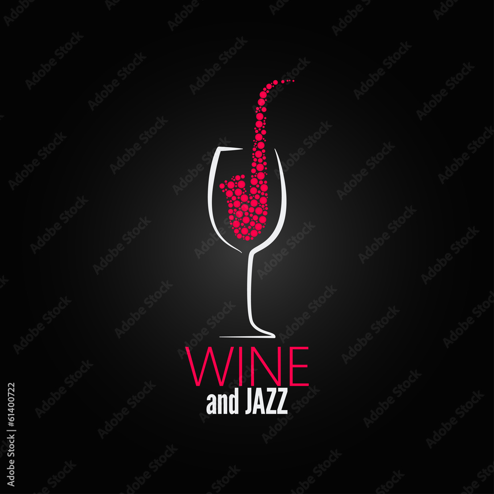 Wall mural wine glass jazz design concept background