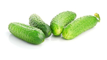 green cucumbers  isolated on white background