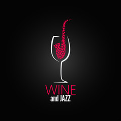 wine glass jazz design concept background