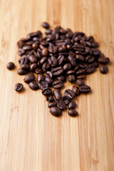close up coffe over wood background