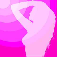 beauty gril on pink background vector
