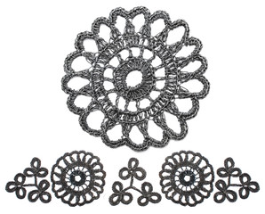 Flowers crocheted isolated