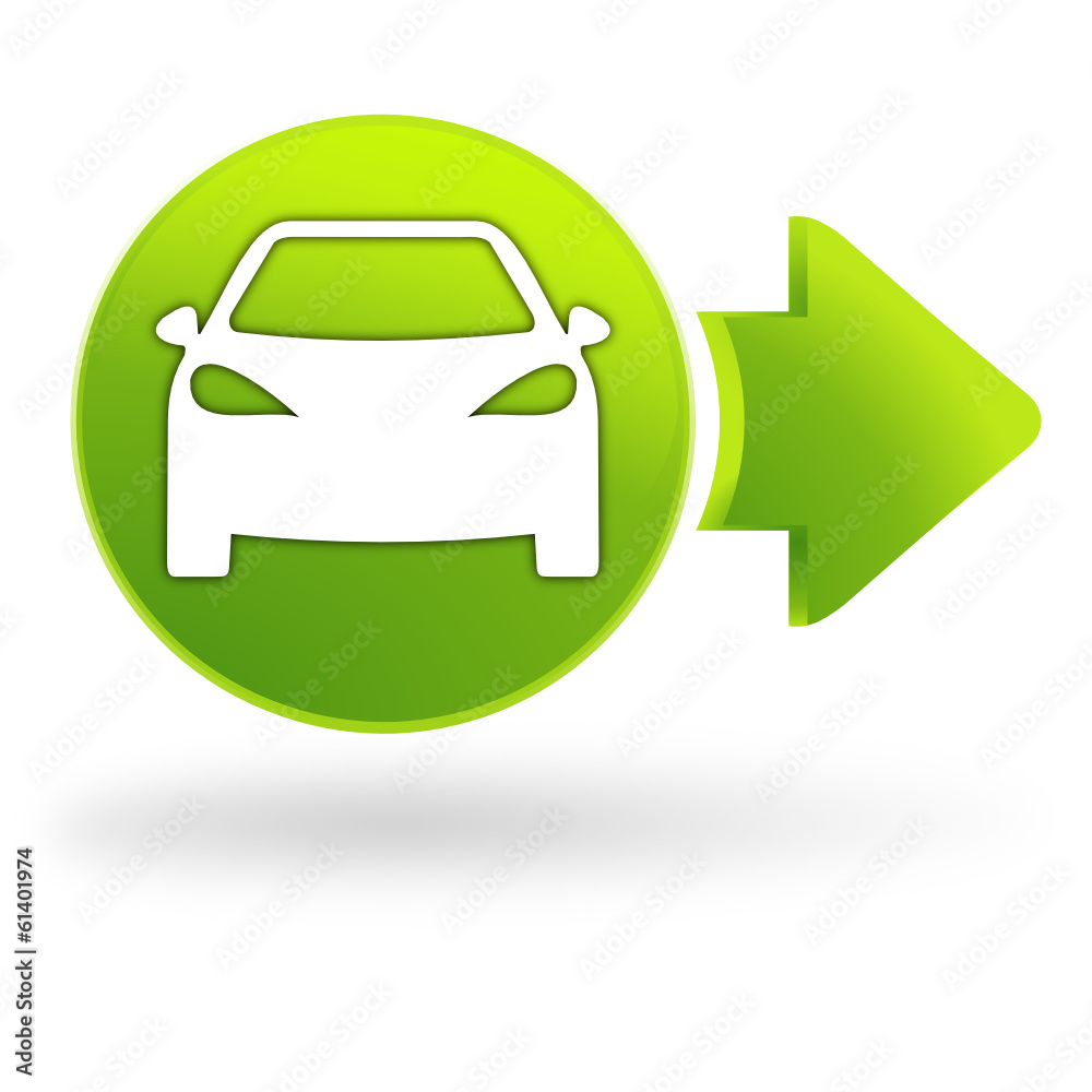 Poster automobile sur symbole web vert