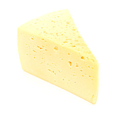 piece of cheese isolated on white