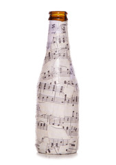 decoupage music beer bottle