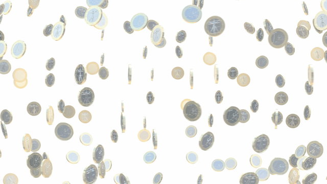 Business Animation of Euros from Globe to Map of Italy