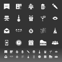 Celebration icons on gray background