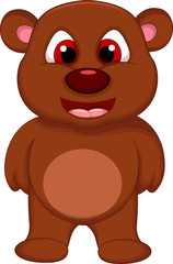 Obraz na płótnie Canvas cute brown bear cartoon standing